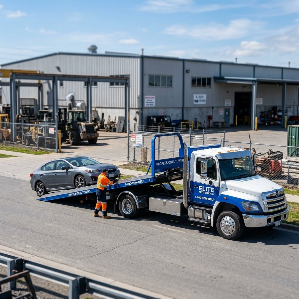 Tow truck loading unwanted car