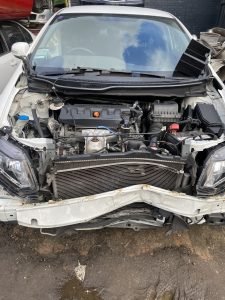 Ropes crossing scrap car